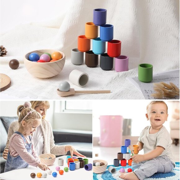 Early Education Enlightenment Rainbow Balls 35mm for Toddlers(1 Set) - Picture 4 of 7